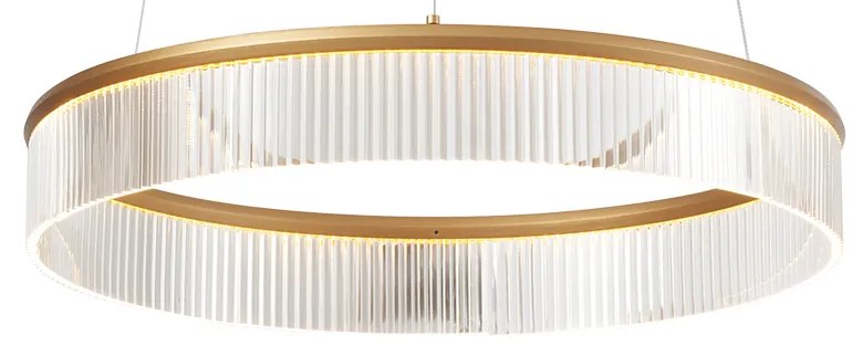 Модерен висящa лампa месинг 59cm вкл. LED 3-степенно димируем - Anello Chandelier