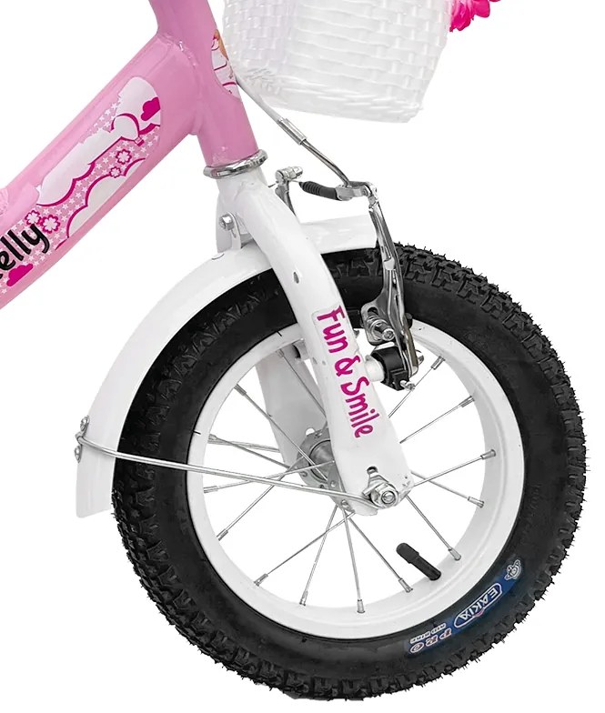 Детски велосипед с помощни колела, водеща щанга, кошница и звънец 16 – за деца на възраст от 4 до 6 години