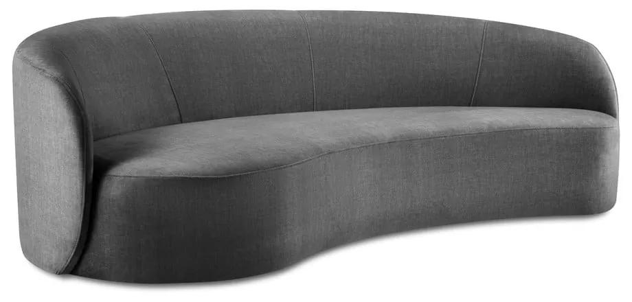 Асиметричен диван от сиво кадифе , ляв Debbie - Mazzini Sofas