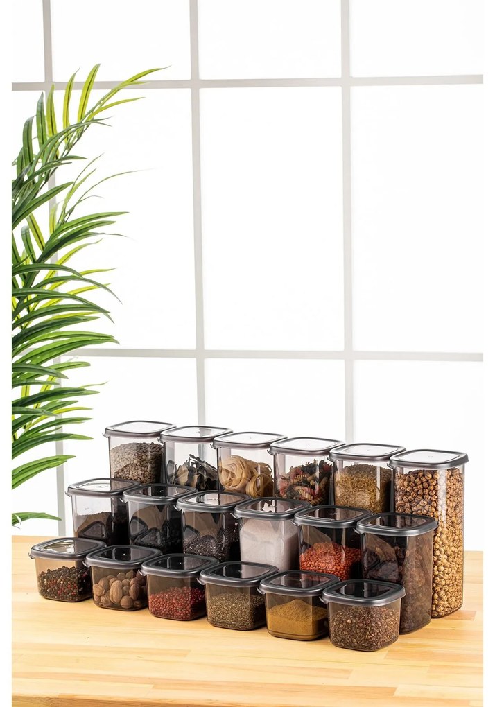 Комплект кутии за съхранение (18 броя), цвят Антрацит