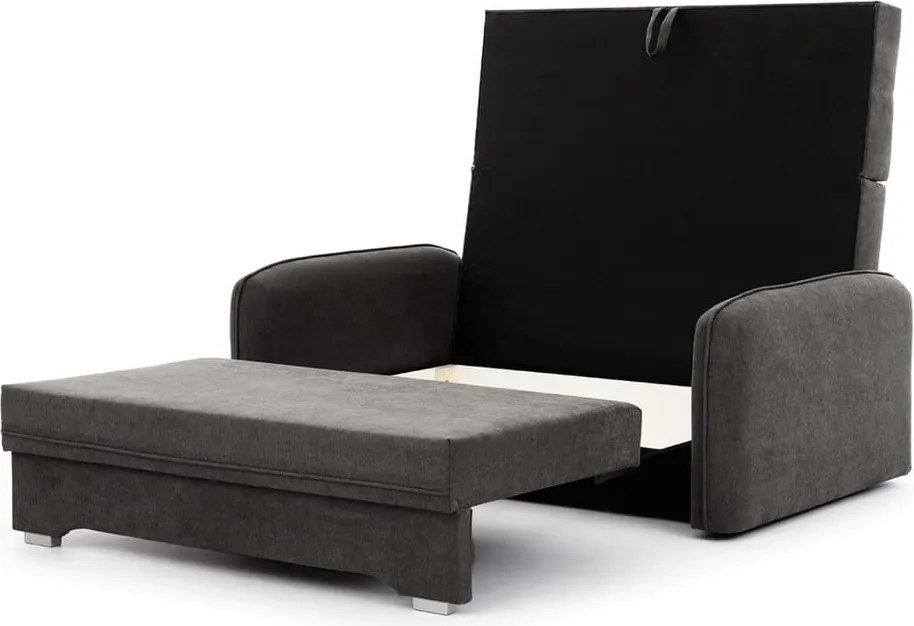 Тъмносив шенилов разтегателен диван с място за съхранение 155 cm Laine – ELTAP