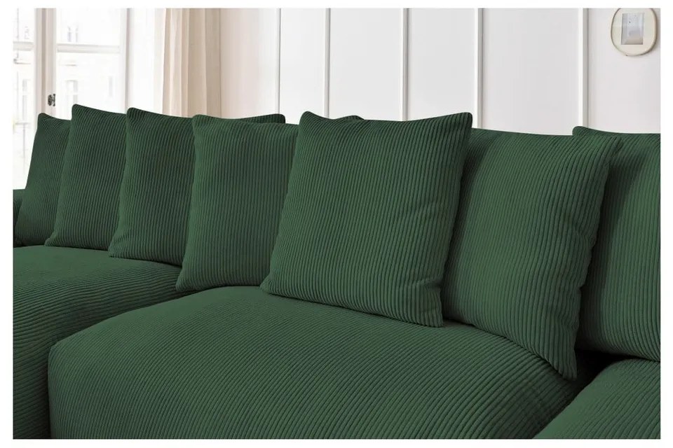 Зелен ъглов диван от рипсено кадифе Voltaire – Bobochic Paris