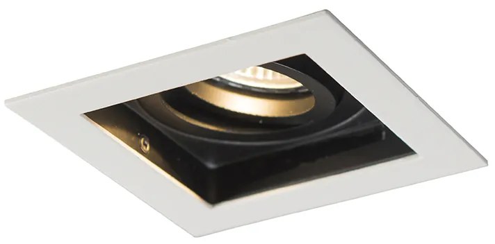 Комплект от 5 вградени прожектори бели с черен - Carree