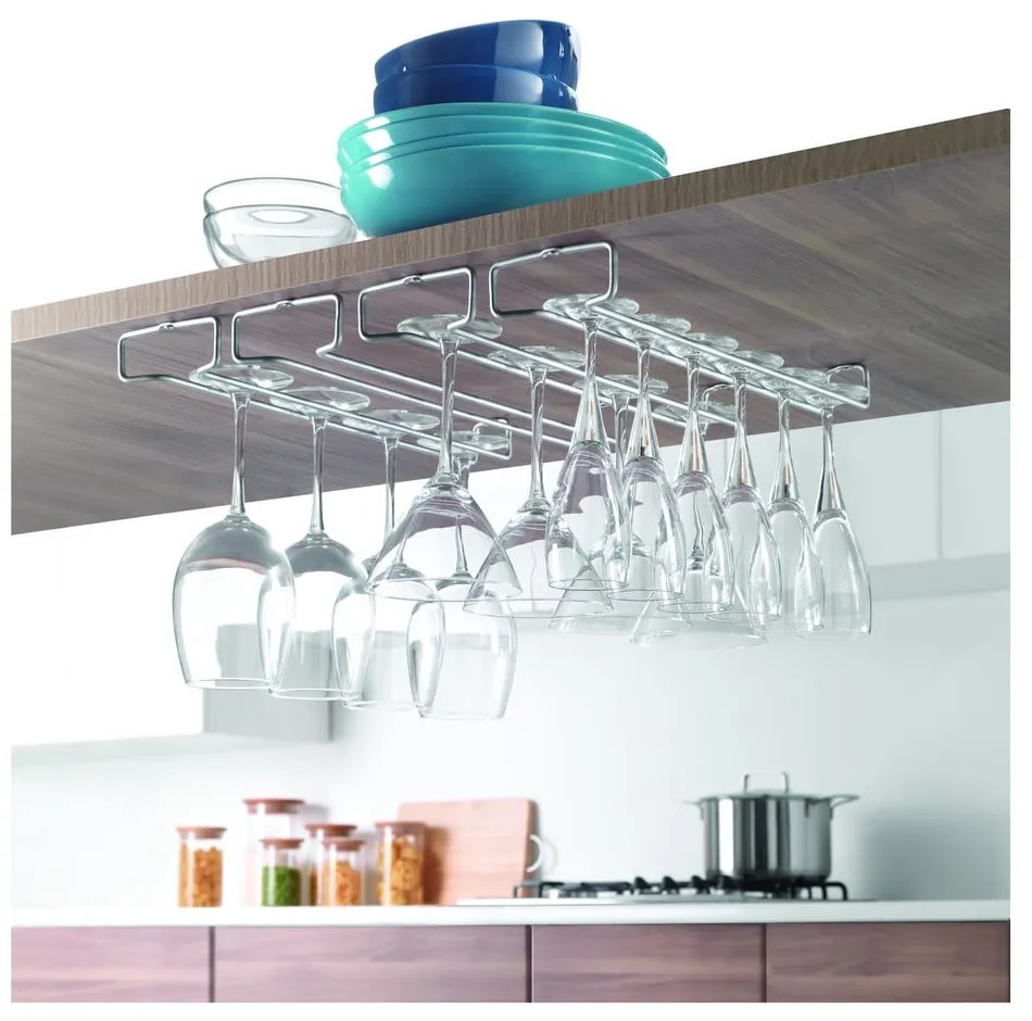 Стенни стоманени поставки за чаши за вино в комплект от 2 Rail - Metaltex