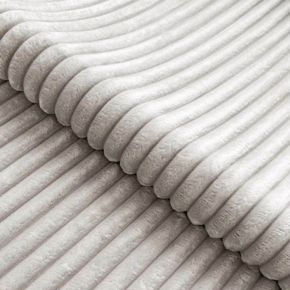 Светлосив ъглов диван от рипсено кадифе (десен ъгъл L форма) Marbeya – Ropez