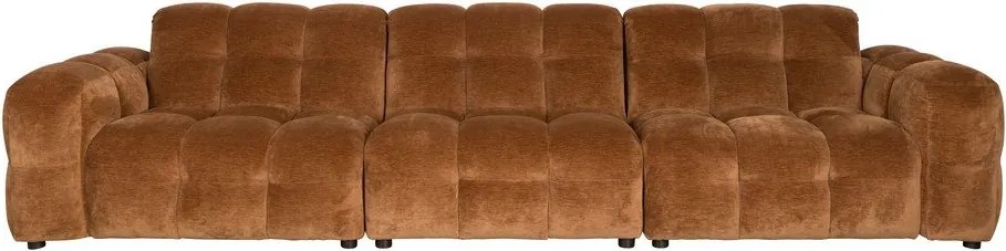 Кафяв кадифен модулен диван 364 cm Hackman – Dutchbone