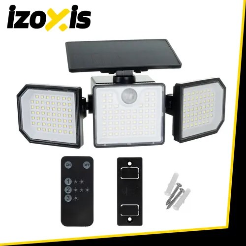 Соларна LED лампа със сензор за движение и здрач Izoxis — 167 LED, 500lm, IP65 водоустойчива