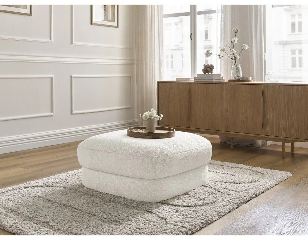 Бяла табуретка от прежда с примки от букле Leonore – Bobochic Paris