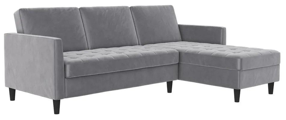 Светлосив кадифен ъглов диван Presley – Støraa