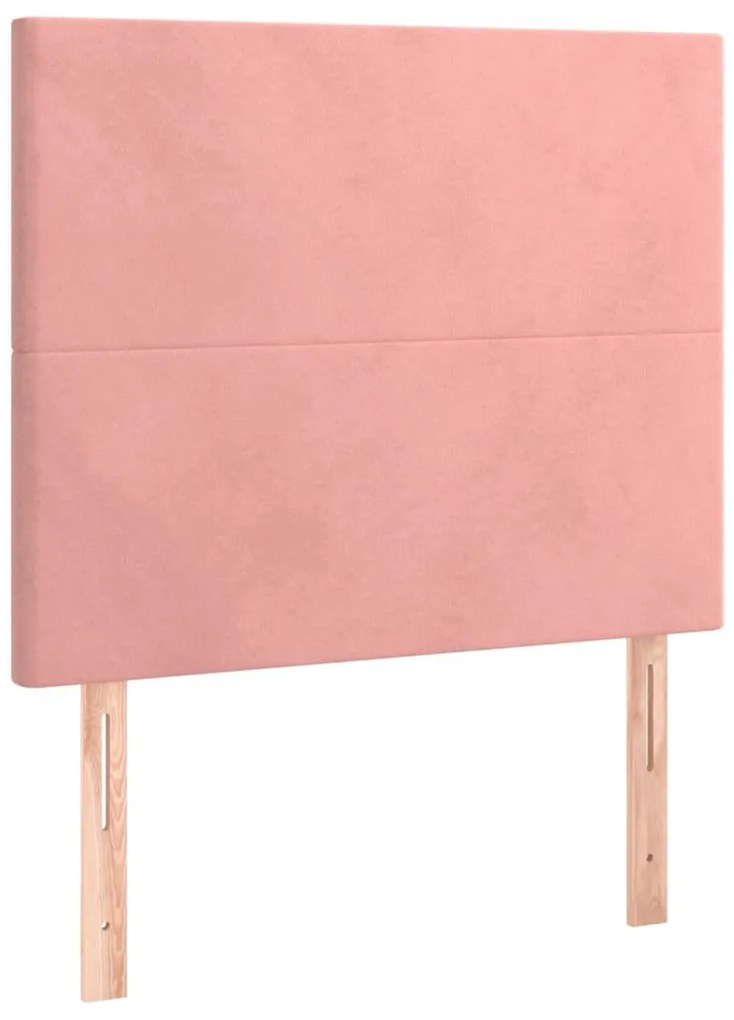 3116093 vidaXL Табла за легло, розова, 90x5x118/128 см, кадифе