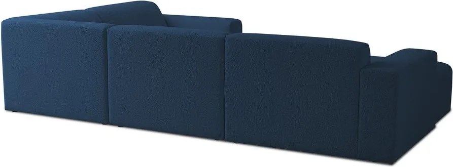 Тъмносин ъглов диван от букле ("U" форма) Roxy – Scandic