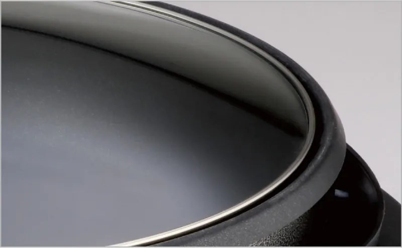 Електрически тиган за приготвяне на пица Rosberg R51010B, 1500W, 32 см, Терморегулатор, Незалепващо покритие, Сив