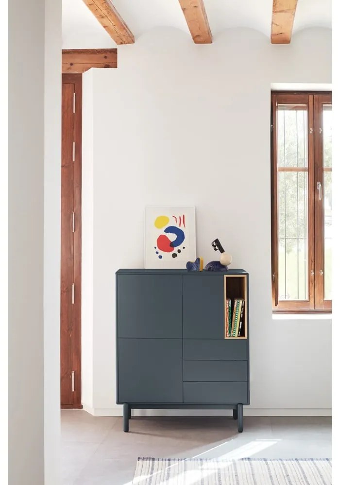 Тъмно сив висок скрин 100x120 cm Corvo - Teulat