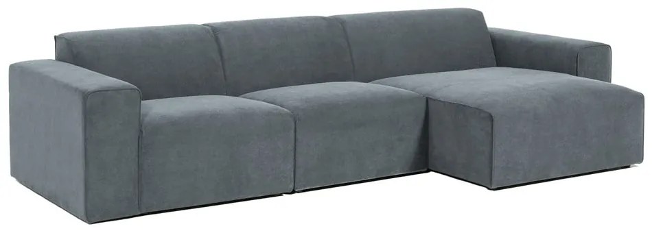 Сив ъглов диван от рипсено кадифе (десен ъгъл) Sting – Scandic