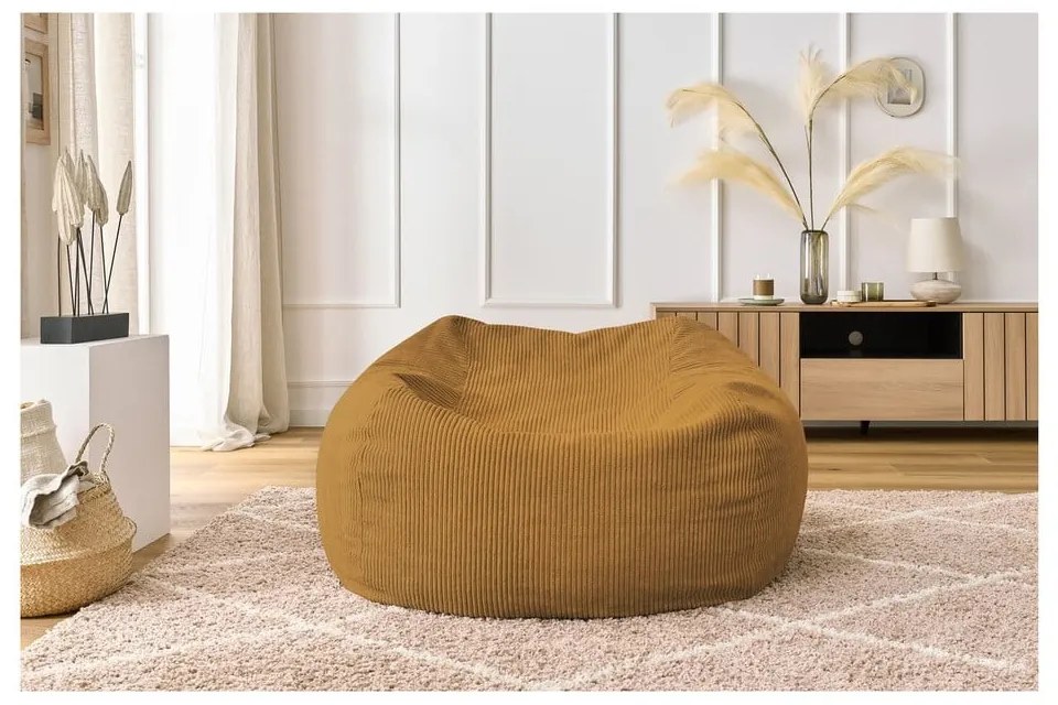 Пуф в цвят горчица Voltaire – Bobochic Paris