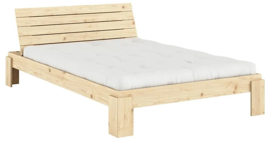 Двойно легло от масивен бор с включена подматрачна рамка в естествен цвят 140x200 cm Layers – Karup Design