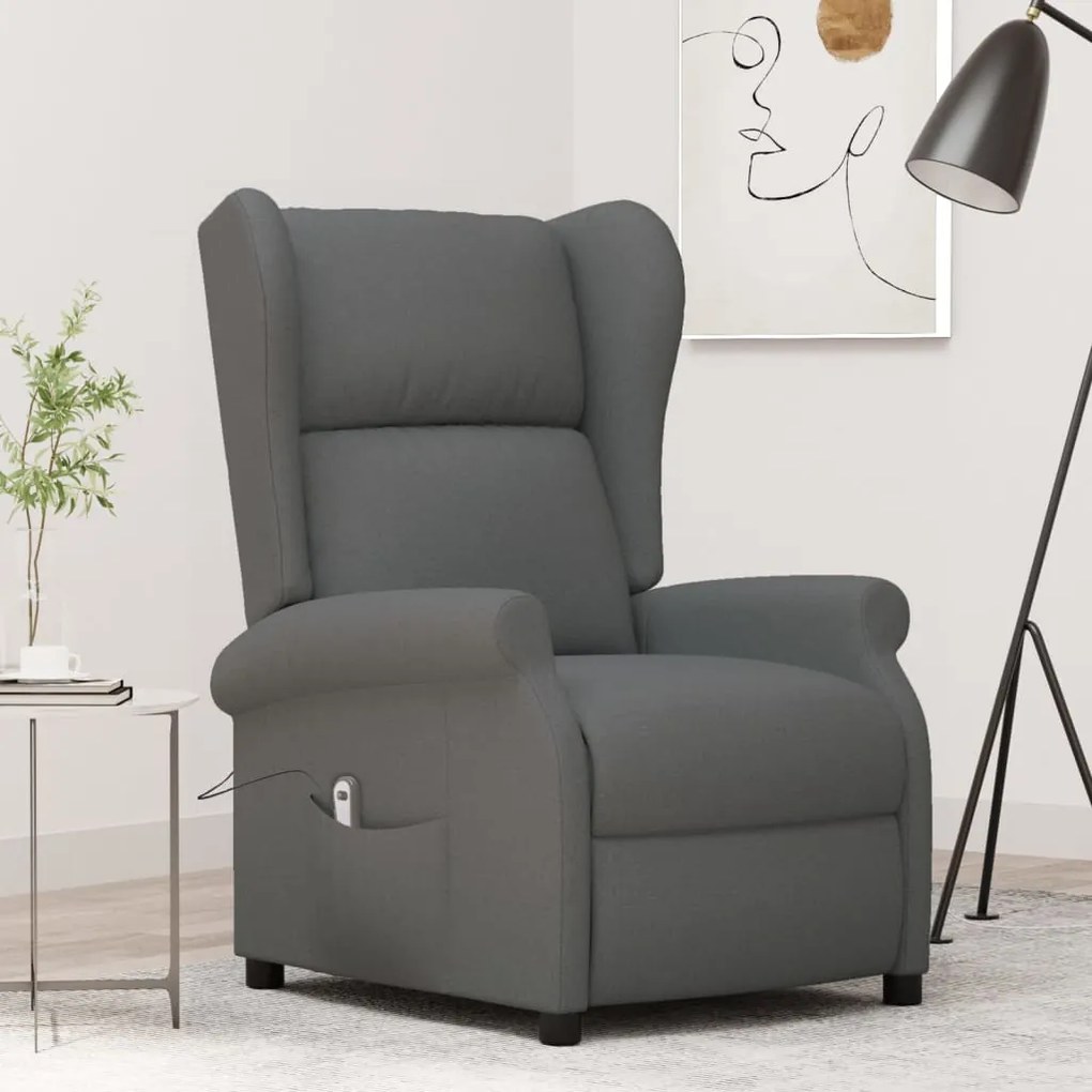 Sonata H Wingback електрически реклайнер стол, тъмносив, текстил