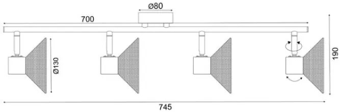 Прожектор за таван Paloma 4лампа-Leuko
