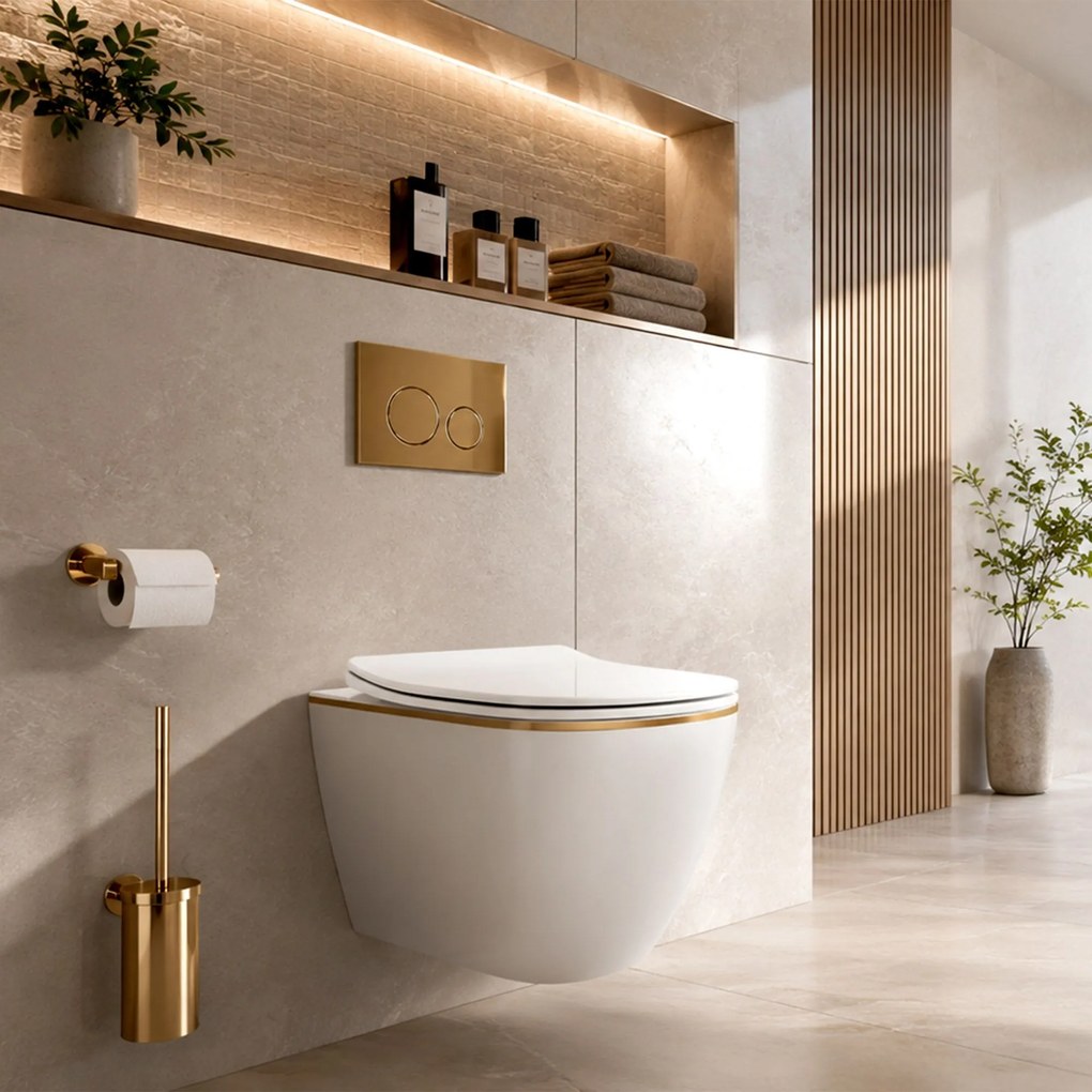 тоалетна чиния Rea Carlo Mini Tornado NF GOLD EDGE