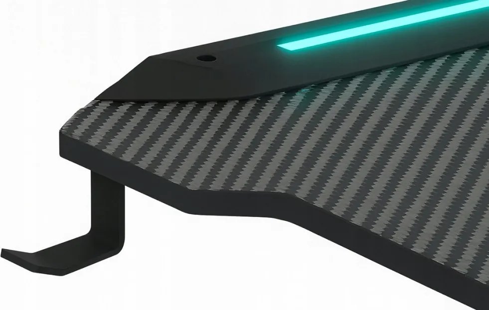 Геймърска маса с RGB LED подсветка черна Ширина: 60 см | Дължина: 140 см