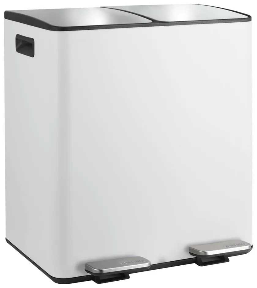 Стоманено кошче за боклук 2x20 l за рециклиране с педал в матово бял цвят Aliya – Spirella