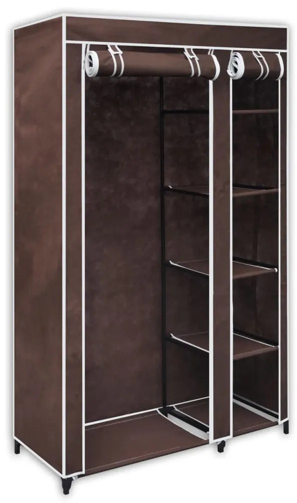 60721 vidaXL Сгъваем гардероб от текстил, кафяв