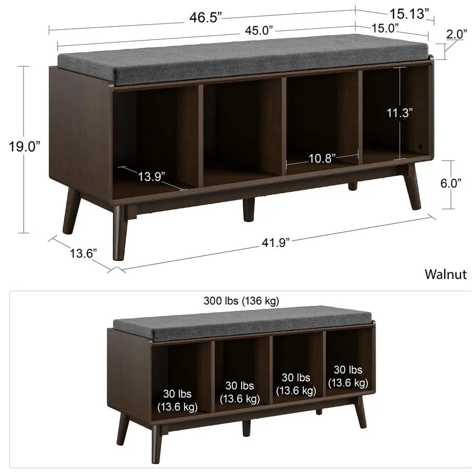 Кафяв шкаф за обувки с пейка Brittany - Novogratz