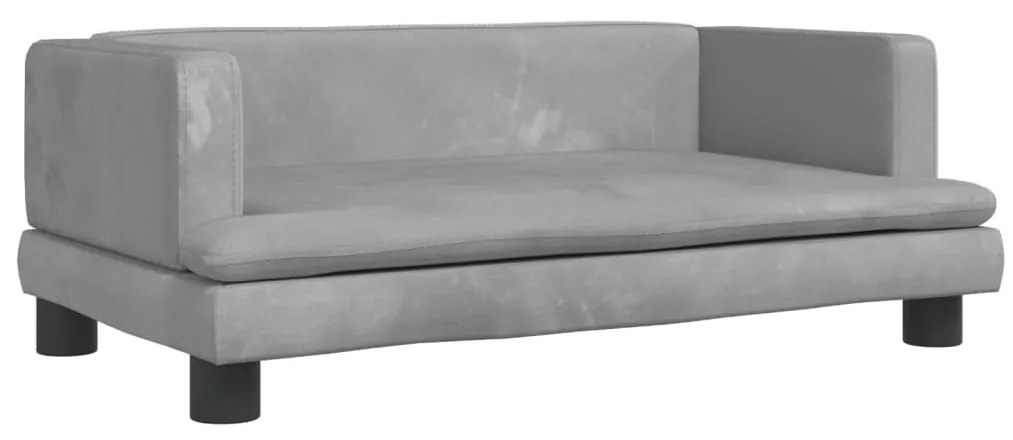 3196306 vidaXL Детски диван, светлосив, 80x45x30 см, кадифе