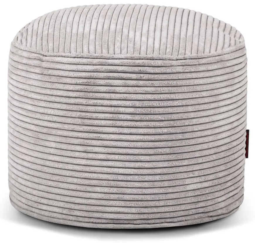 Светлосив пуф от рипсено кадифе Mini – SLOWDOWN