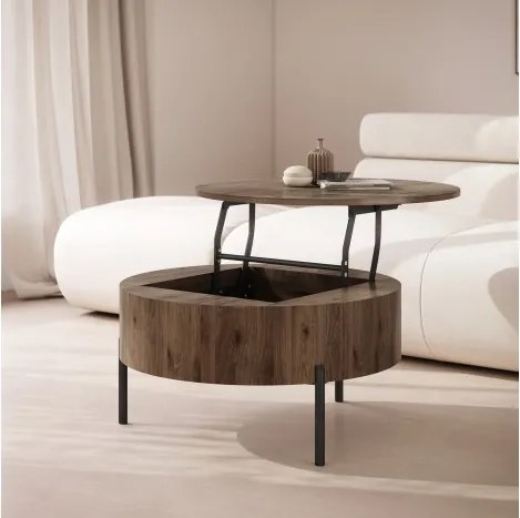 ФРИДА Елегантен Орех – МОДЕРНА ХОЛНА МАСА С ПОВДИГАЩ ПЛОТ И СКРИТО ПРОСТРАНСТВО ЗА СЪХРАНЕНИЕ