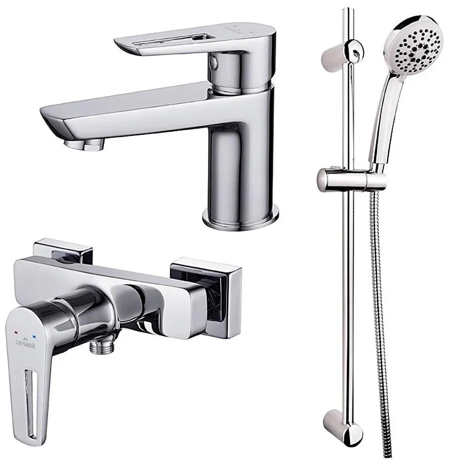 Cersanit S952-004 комплект душ с батерия + MILLE мивка, хром лъскав