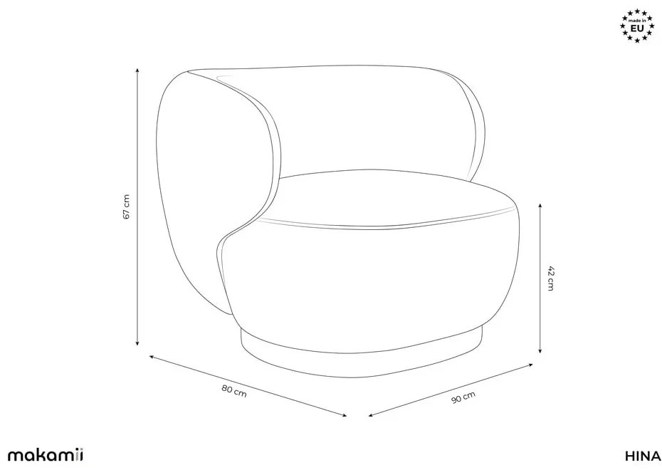 Кресло в петролен цвят Hina – Makamii