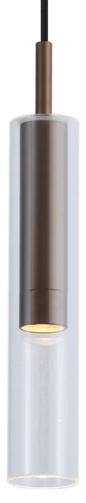 Модерен прожектор тъмен бронз с прозрачно стъкло за 1-фазна релсова система - Slimline Loyce