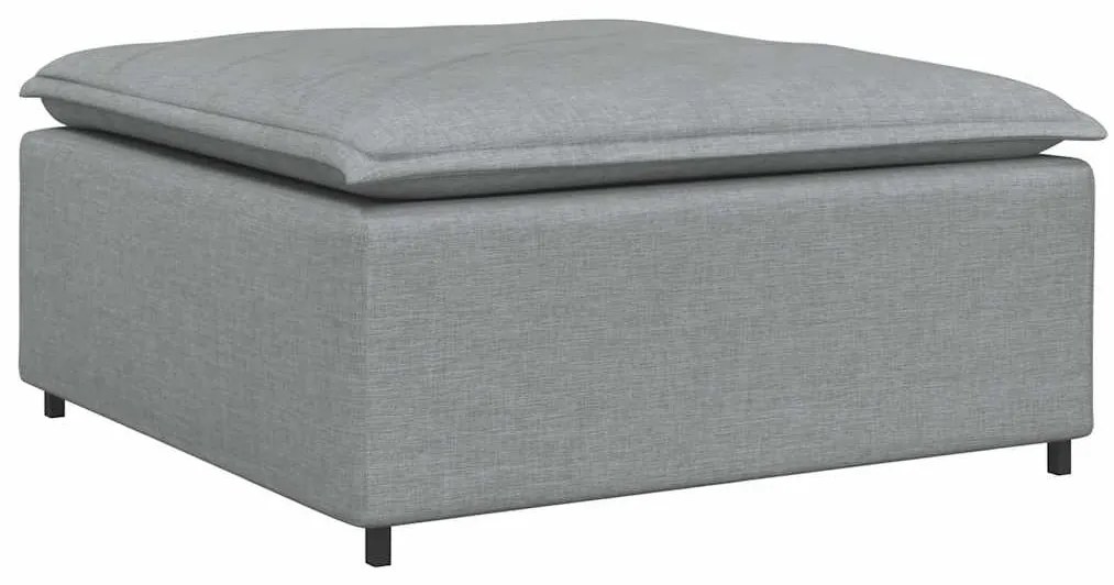 4104477 vidaXL Модулен диван с табуретка, светлосив, 100x100x48 см