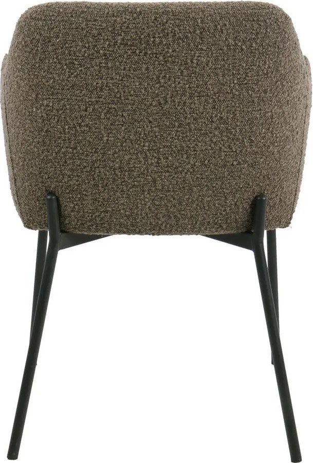 Кафяв тапициран трапезен стол с подлакътници Melilla – House Nordic