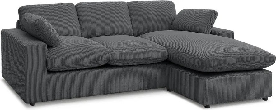 Тъмносив ъглов диван от рипсено кадифе Belair – Bobochic Paris