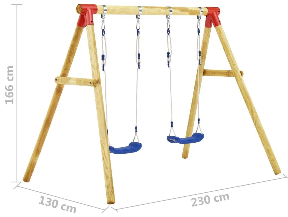 Комплект люлки, 230x130x166 см, борово дърво