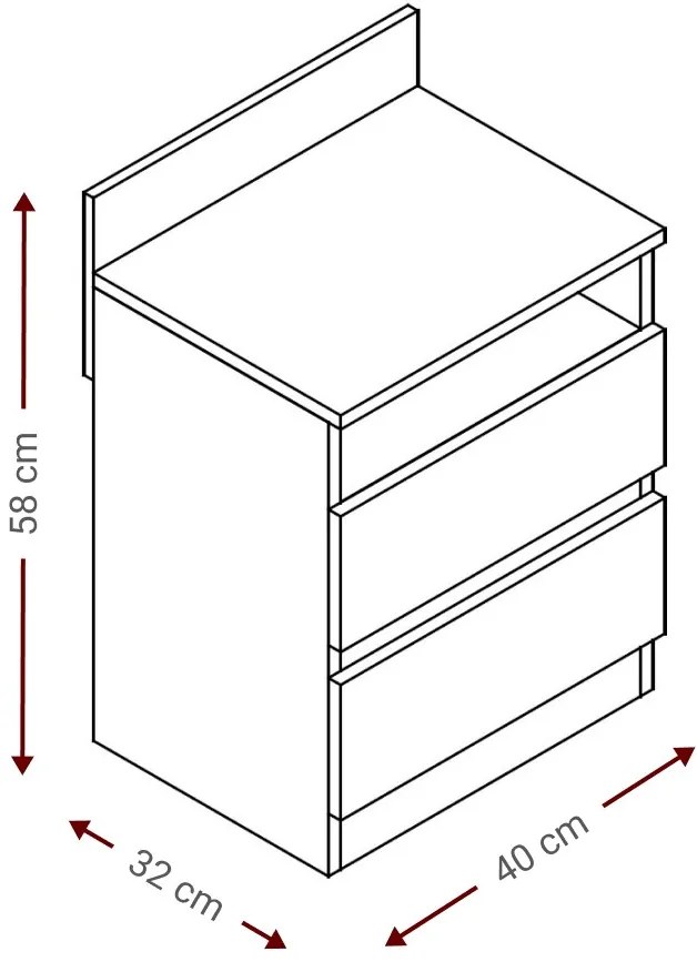 Нощно шкафче Juniper Plus-Бял