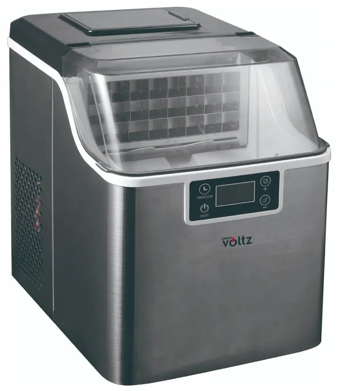 Ледогенератор Oliver Voltz OV51447D, 170W, 22кг/24ч, 3.2 л, 24 квадратни кубчета за цикъл работа, Инокс
