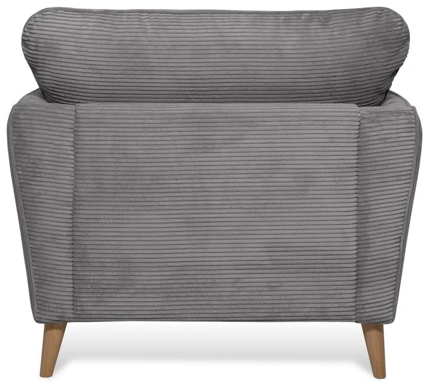 Тъмносиво кресло от рипсено кадифе Paris – Scandic