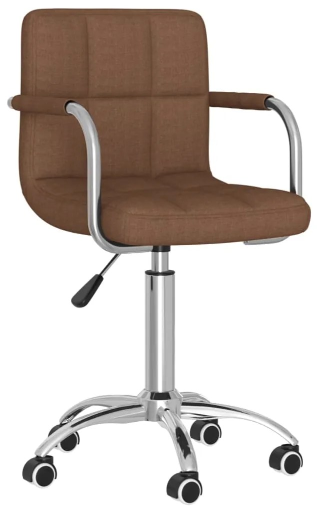 334670 vidaXL Въртящ се офис стол, кафяв, текстил