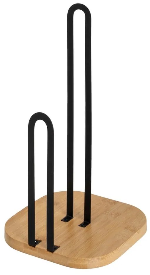 Метална стойка за кухненска хартия в черен и естествен цвят – Casa Selección