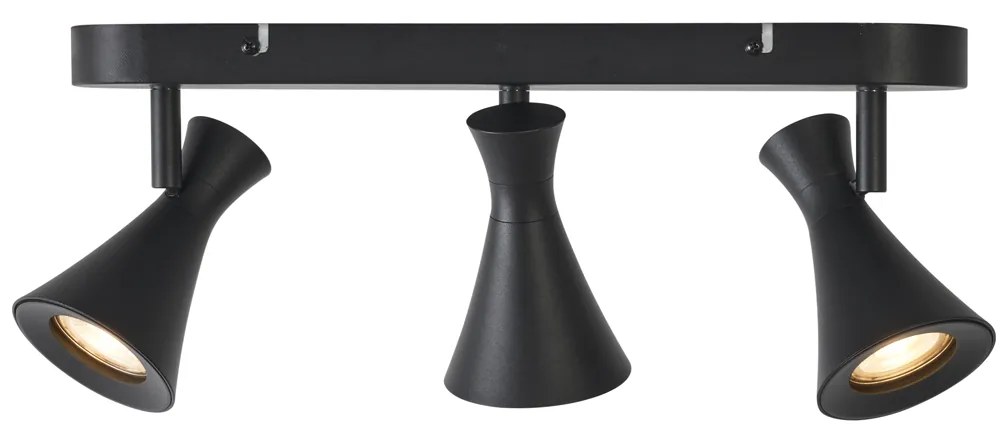 Модерен таванен прожектор черен 3-светлини регулируем - Triangle