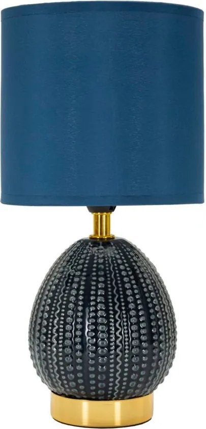 Синя керамична настолна лампа с текстилен абажур (височина 30,5 cm) Flavi – Mauro Ferretti