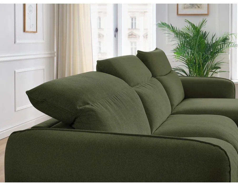 Зелен разтегателен ъглов диван (променлив) Achille – Bobochic Paris