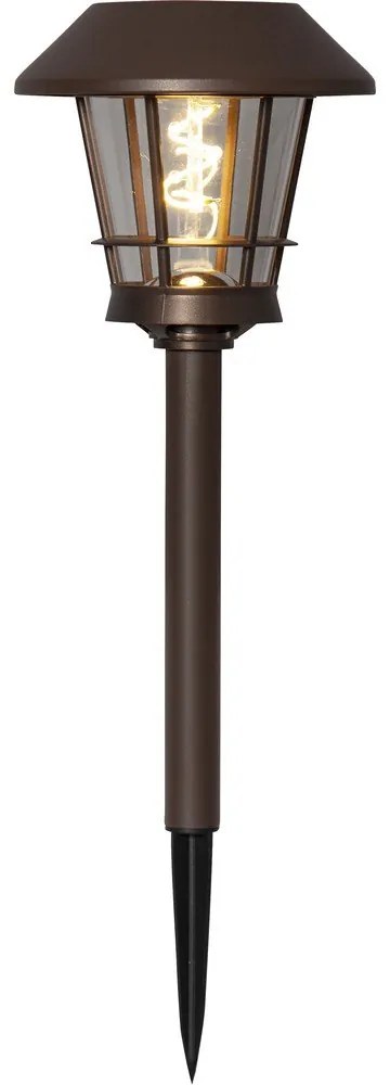 Кафяво външно соларно LED осветително тяло, височина 35 cm Fergus - Star Trading