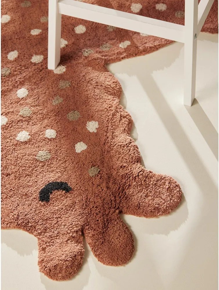 Кафяв памучен детски килим подходящ за пране/ръчно изработен 89x120 cm Snuggle Gino – Hanse Home