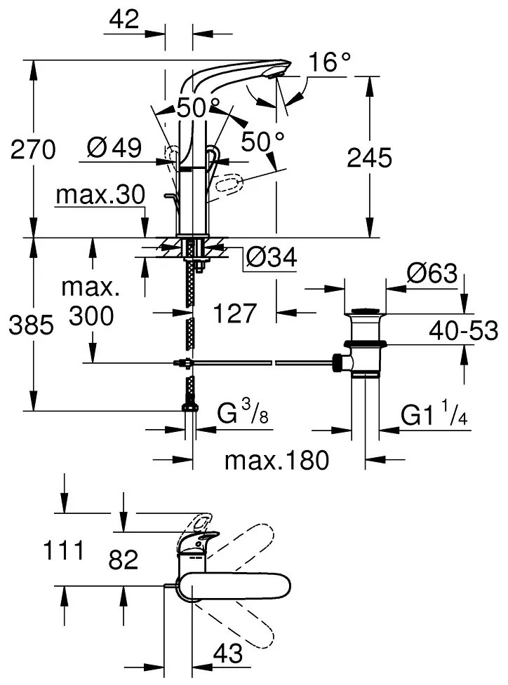 Кран за тоалетна Grohe Eurostyle New LS3 mixed L-Size