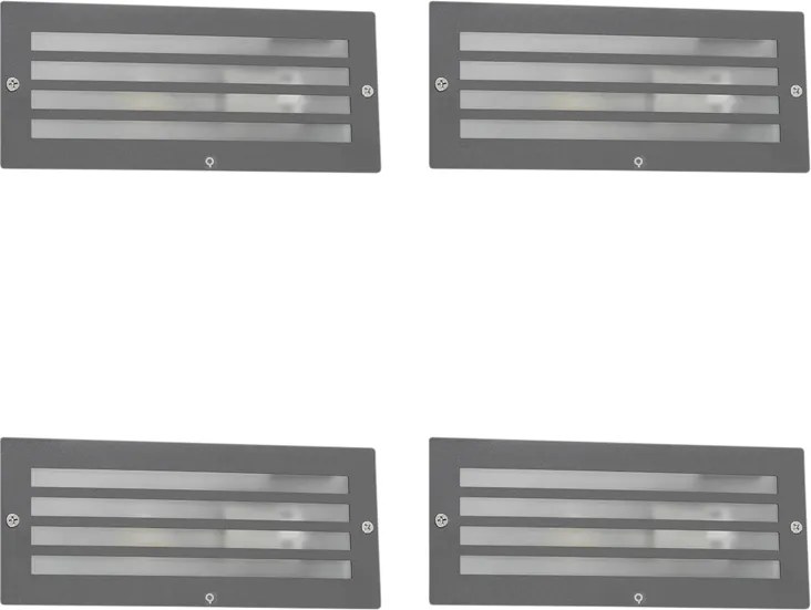 Модерна вградена лампа тъмно сива IP44 - Hurricane