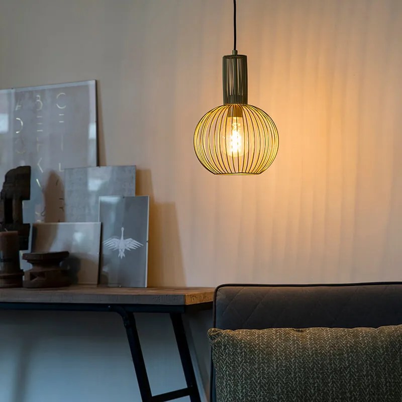 Дизайнерски висящ аплик златен - Wire Whisk